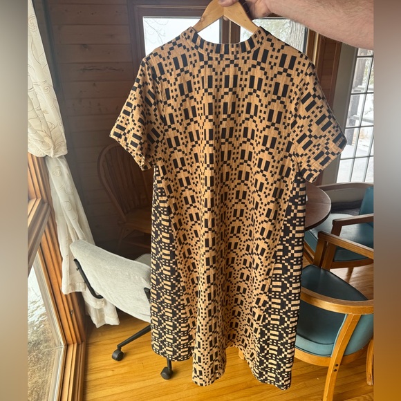 Ace & Jig Black and Tan Geometric Midi Dress - Picture 2 of 7